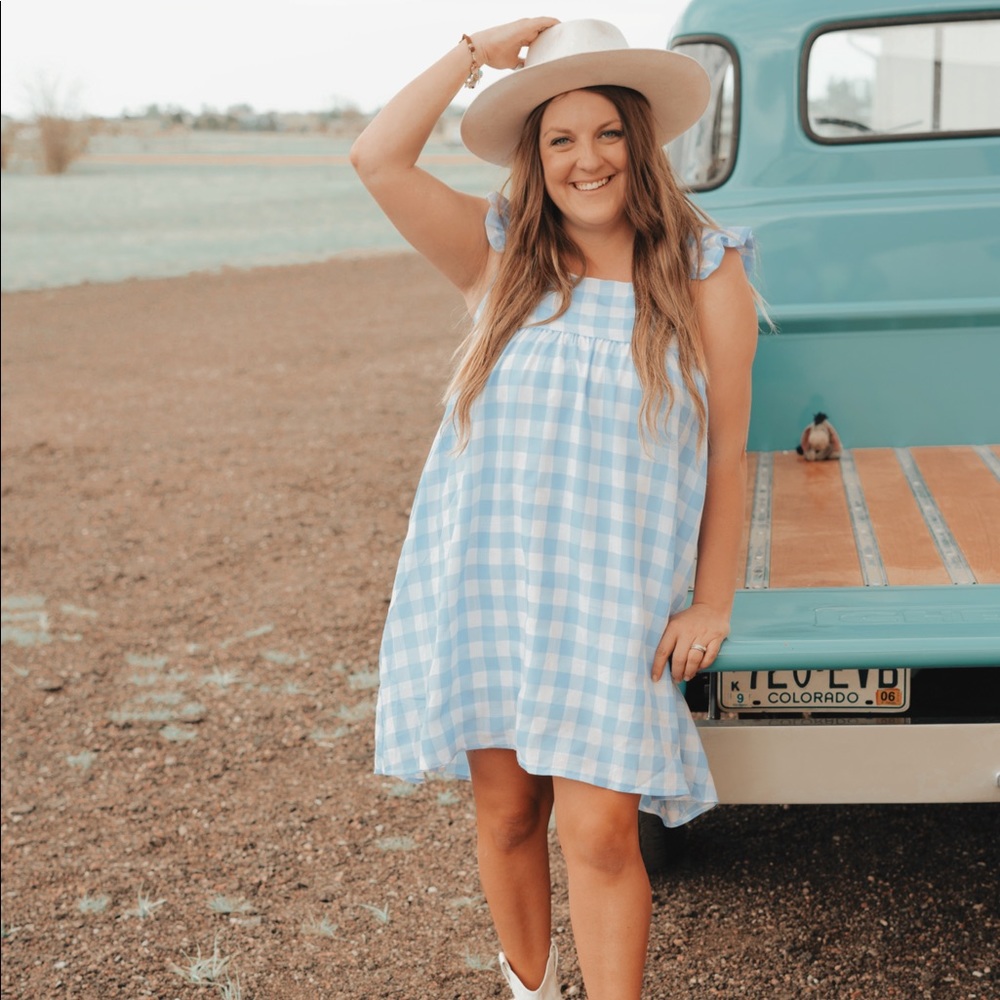 BLUE GINGHAM DRESS